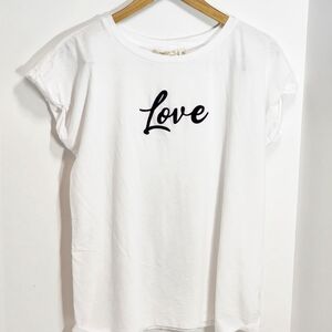 Christian Siriano XL White "Love " T-Shirt Women's